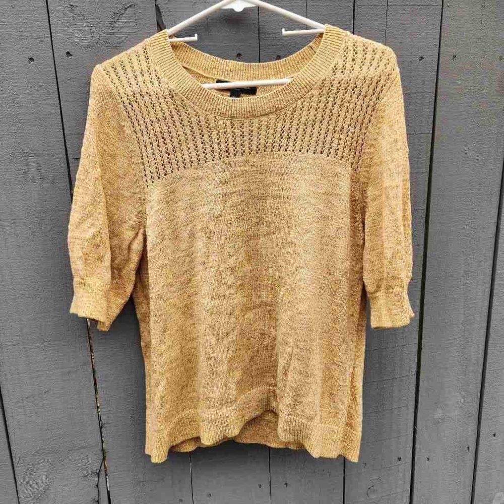 Banana Republic Mustard Yellow Knit Scoop Neck Sweater